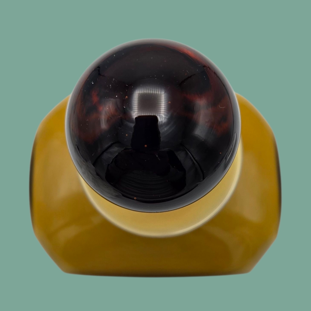 MCM Vintage Hand Blown Amber Case Glass Art Deco Bottle Artisan Made - Picture 9 of 11